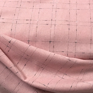 pink check fabric, acrylic, 150 cm 60 inches wide pale pink baby pink
