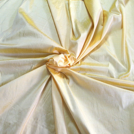 Soft yellow 100 dupioni silk fabric yardage By the Yard 120cm Etsy