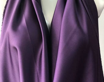 Purple crepe satin fabric 2 ways stretch polyester spandex Goth Burlesque 150cm 60 inches