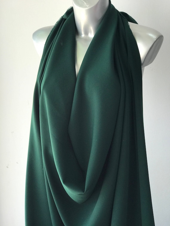 Crepe Back Satin Fabric Emerald Green, by the yard