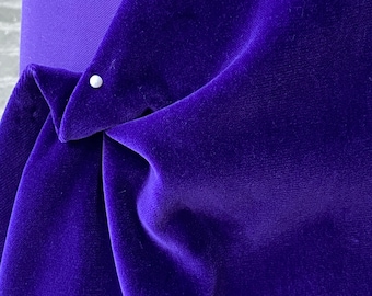 Royal Purple cotton velvet fabric, premium quality by Niedieck 150cm wide velvet coating 307 g/sqm