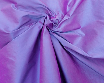 Pink Blue iridescent 100% dupioni silk fabric yardage By the Yard 54" wide raw silk Soie Sauvage lilac purple