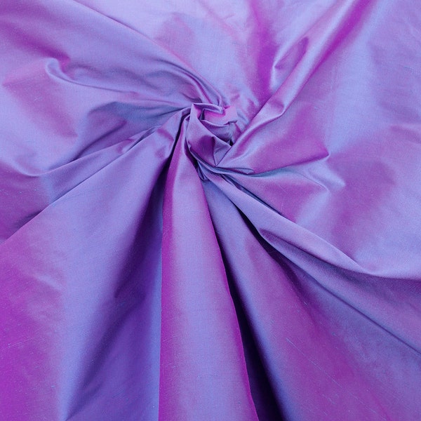 Rose Bleu irisé 100% dupioni soie tissu yardage par cour 54" de large soie brute Soie Sauvage lilas violet