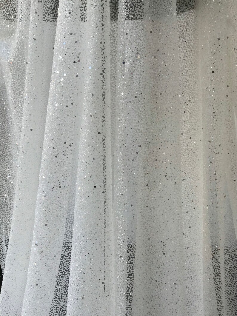 Glitter Tulle White Tulle Translucent Glitter Glitter | Etsy