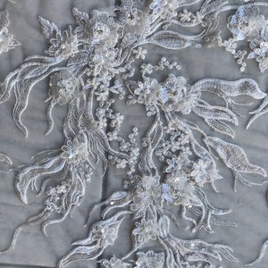 Pale Ivory Corded Wedding Lace P379