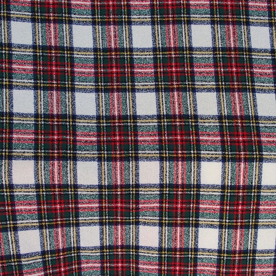 Tessuto tweed boucle tartan rosso e bianco tessuto a quadri in