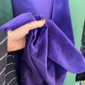 purple cotton velvet fabric, purple velvet premium quality 150cm wide velvet coating 307 g/sqm