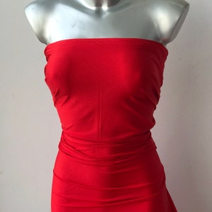 Red Spandex high performance fabric 4 way stretch costume fabric shiny luster spandex image 4