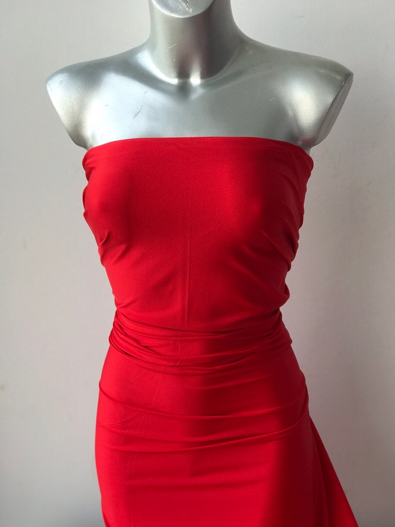 Red Spandex high performance fabric 4 way stretch costume fabric shiny luster spandex image 4