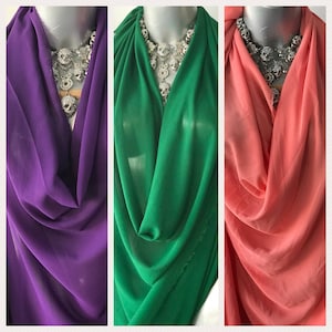 polyester georgette purple green coral pearl chiffon pebble chiffon textured semi opaque sheer bridal evening voile muslin 150cm wide