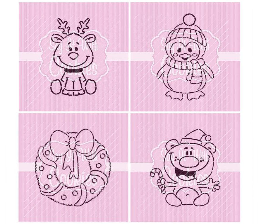 Christmas PYO Stencils 5.5 x 5.5 Cookie Stencil | Etsy