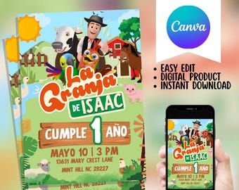 Zenon's Farm Birthday Invitation: Editable Template (Digital Download)