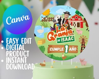 La Granja de Zenón Cake Topper: Custom Farm Birthday Decor (Digital Download)