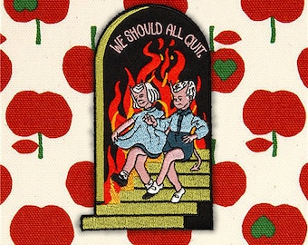 We moeten allemaal stoppen! geborduurde patch