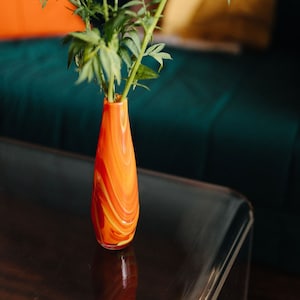 Glass Blown Top Dog Tie-Dyed Pencil Vase