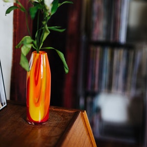 Glass Blown Top Dog Tie-Dyed Pencil Vase image 5