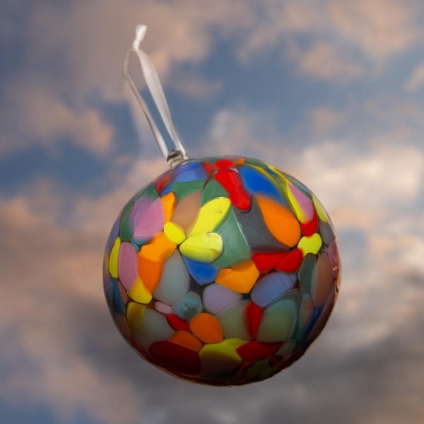 Glass Blown Rainbow Sprinkle Ornament