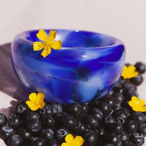 Glass Blown Catch a Wave Nest Bowl