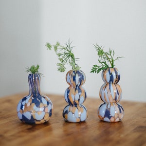 Glass Blown Icy Coral Mini Vase