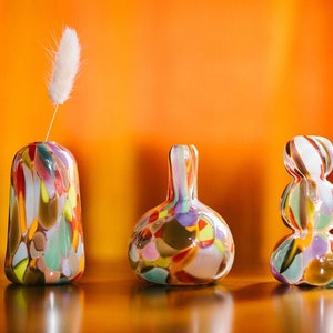 Glass Blown Rainbow Mini Vase image 7