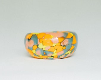 Glass Blown 90's Neon Anorak Bubble Bowl