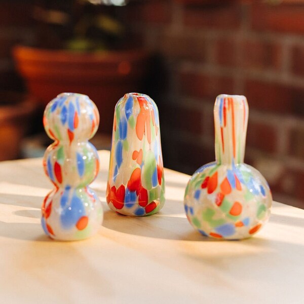 Glass Blown Snacktime Mini Vase