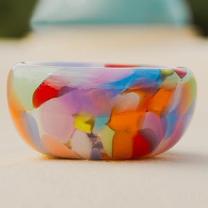 Glass Blown Rainbow Bubble Bowl