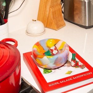 Glass Blown Rainbow Bubble Bowl