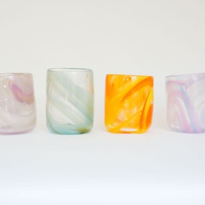 Glass Blown Tie-Dyed Fire Drinking Glass image 8