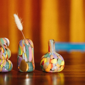 Glass Blown Rainbow Mini Vase image 10