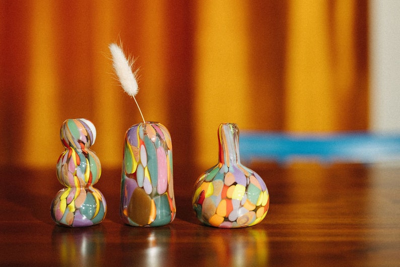 Glass Blown Rainbow Mini Vase image 10