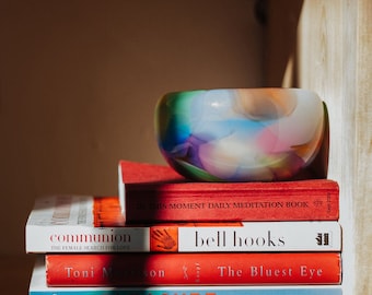 Glass Blown Rainbow Bubble Bowl