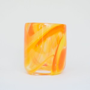 Glass Blown Tie-Dyed Fire Drinking Glass image 3