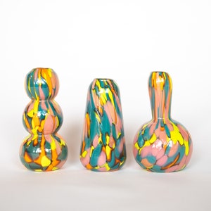 Glass Blown 90's Neon Anorak Mini Vase image 1