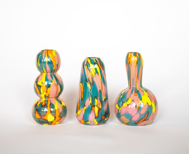 Glass Blown 90's Neon Anorak Mini Vase image 1