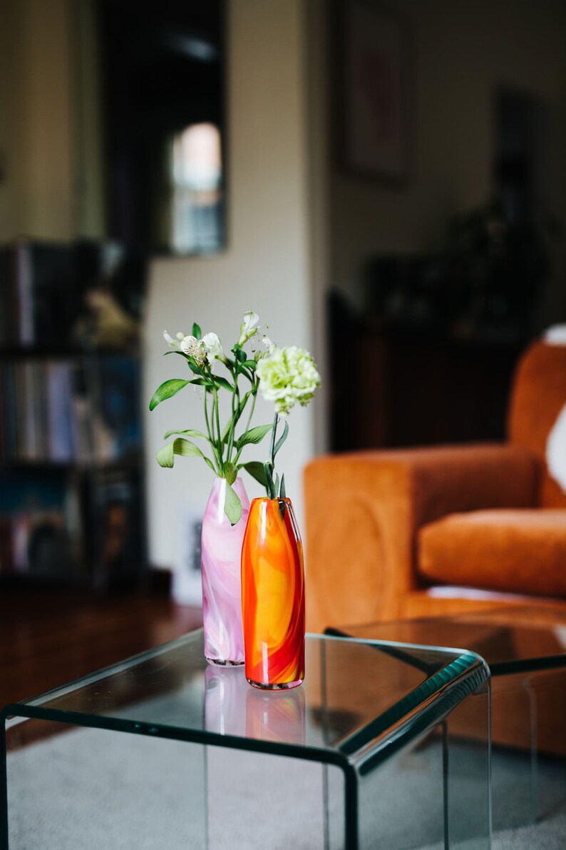 Glass Blown Top Dog Tie-Dyed Pencil Vase image 9