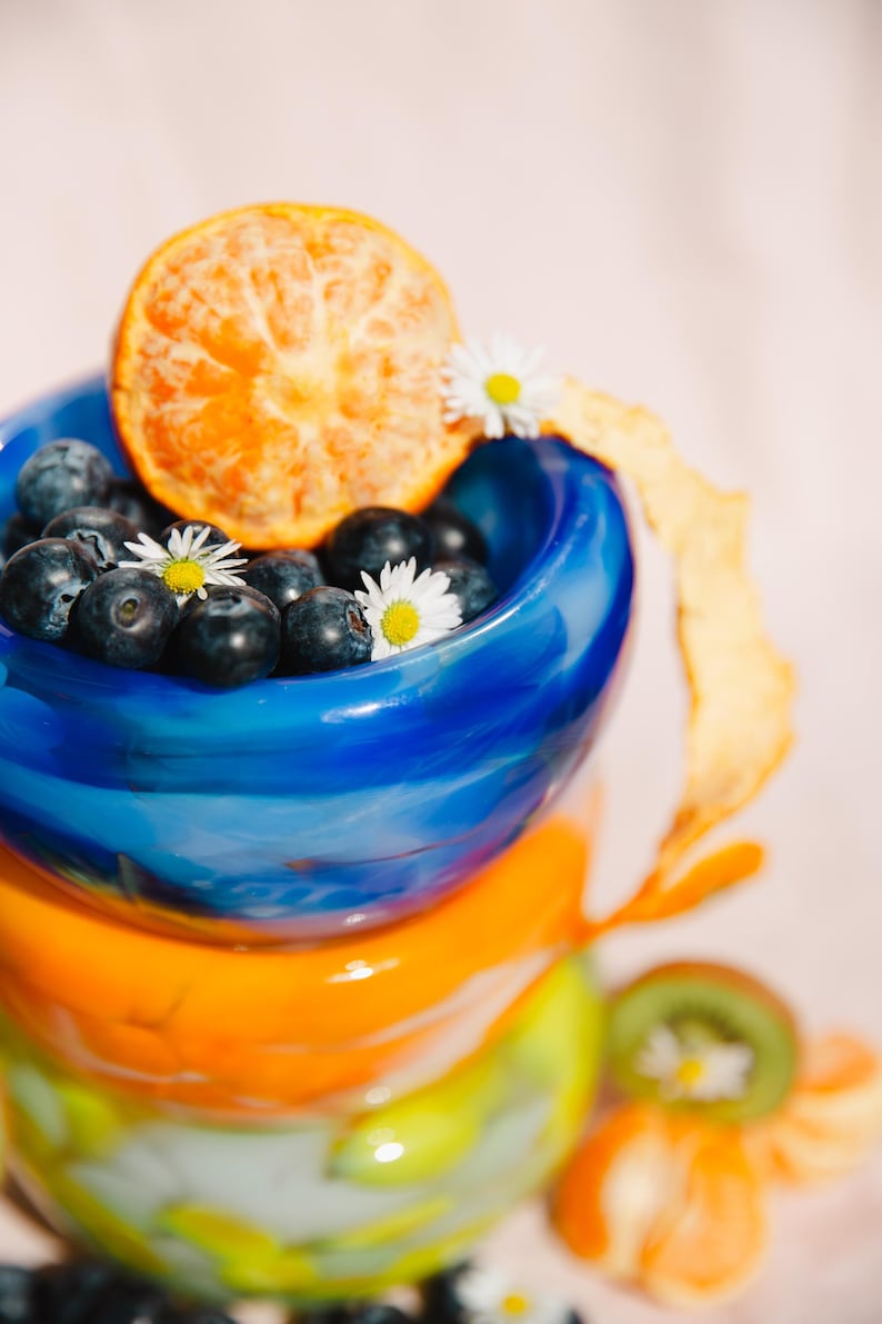 Glass Blown Catch a Wave Nest Bowl - Thumbnail 4