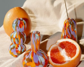 Glass Blown Jester Mini Vase