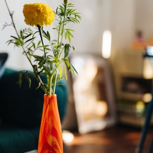 Glass Blown Top Dog Tie-Dyed Pencil Vase image 3