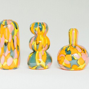 Glass Blown 90's Neon Anorak Mini Vase