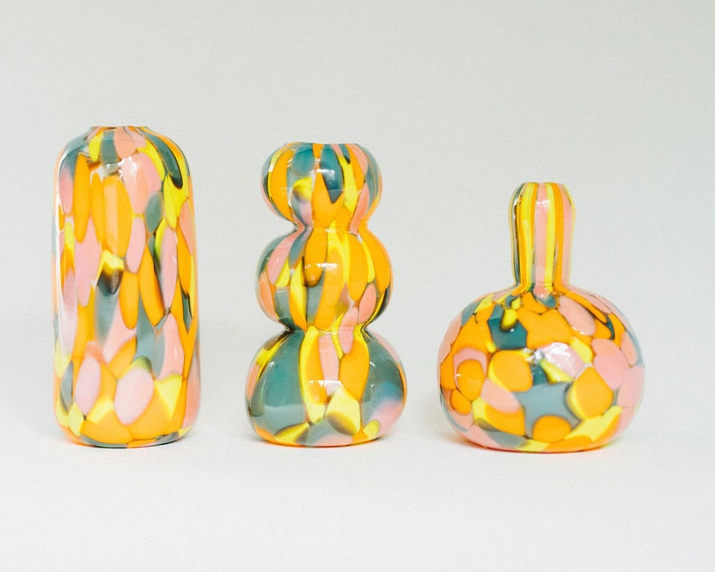 Glass Blown 90's Neon Anorak Mini Vase image 4