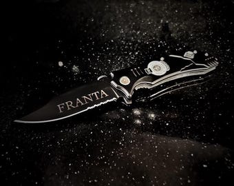Personalized Rescue Knife for Law Enforcement, Engraved Gift for Police EMT Firefighter, Custom Badge Blade, Seatbelt Cutter Glass Breaker