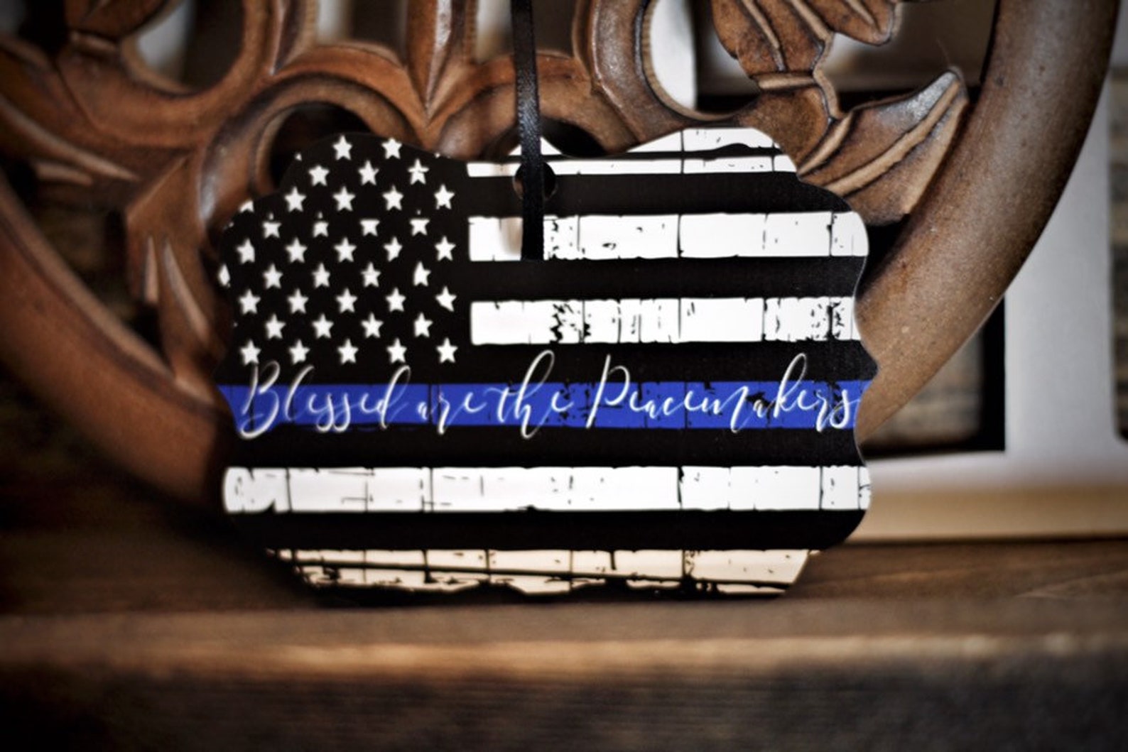 Thin Blue Line Law American Flag Blessed Are The Peacemakers Poster 24 Thin Blue Line Law American Flag Blessed Are The Peacemakers Poster 24