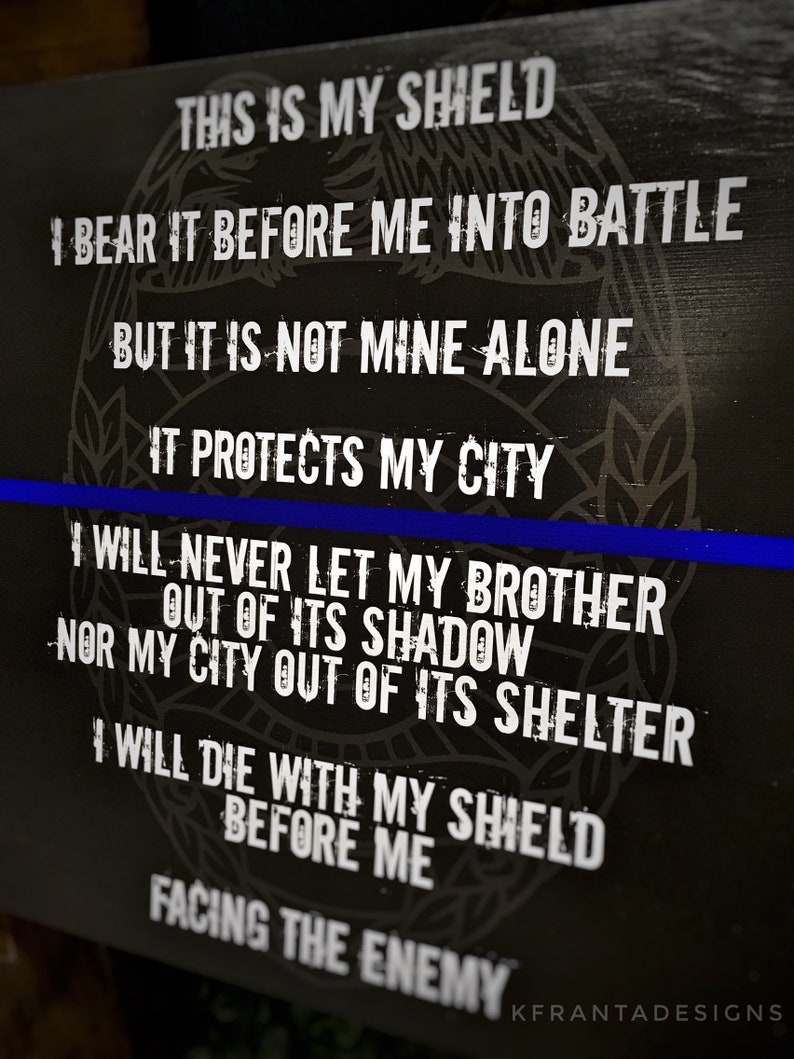Thin Blue Line This is My Shield Quote Law Enforcement | Etsy