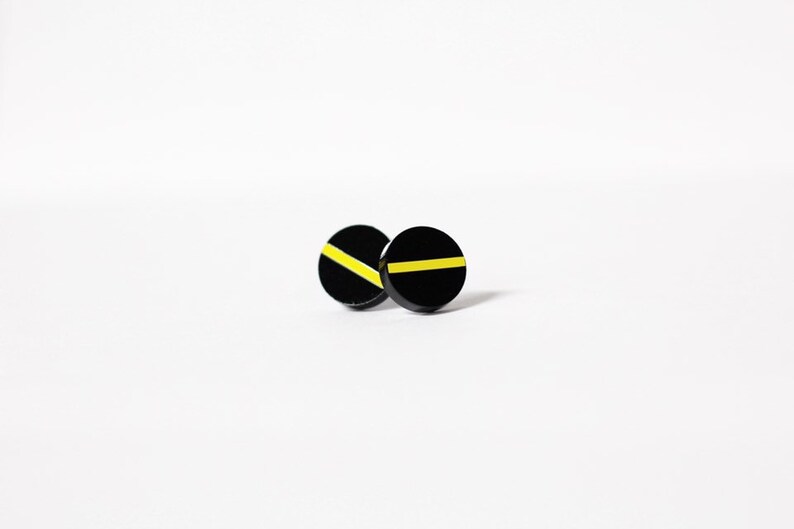 acrylic stainless steel post back stud Thin Gold Line 911 Dispatcher earrings Jewelry Emergency 911 Dispatcher