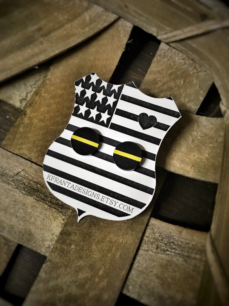 acrylic stainless steel post back stud Thin Gold Line 911 Dispatcher earrings Jewelry Emergency 911 Dispatcher