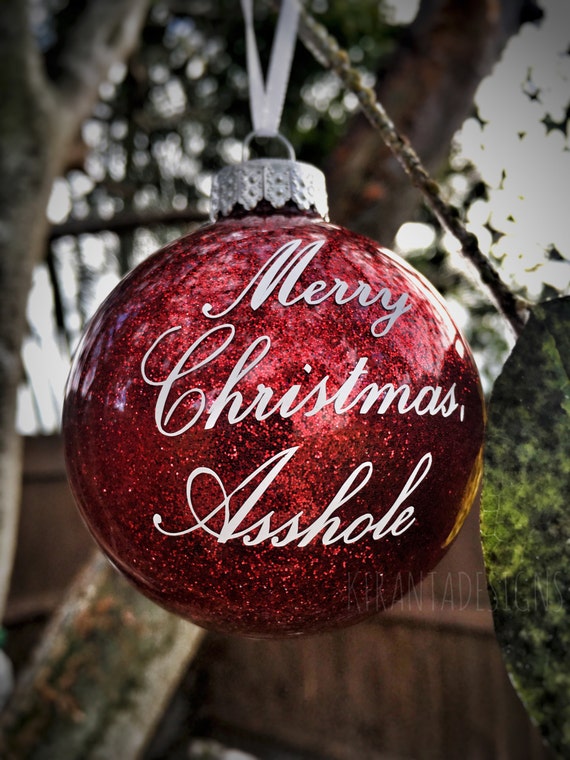 Merry Christmas Asshole Glitter Glass Ornament Gag Gift Office Etsy image 0 - Merry Christmas Asshole Glitter Glass Ornament Gag Gift Office Etsy