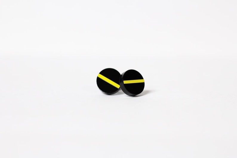 acrylic stainless steel post back stud Thin Gold Line 911 Dispatcher earrings Jewelry Emergency 911 Dispatcher