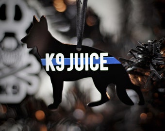 Thin Blue Line K9 Police Officer LEO Personalized Christmas Ornament K9 Unit Law Enforcement Sheriff Deputy State Trooper SWAT leo LEOW Mal