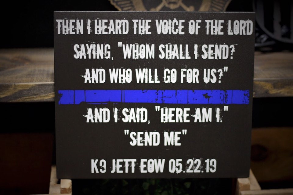 Thin Blue Line Whom Shall I Send Law Enforcement Police Officer Deputy Sheriff Trooper Motivational Warrior K9 Wood Sign Memorial Gift